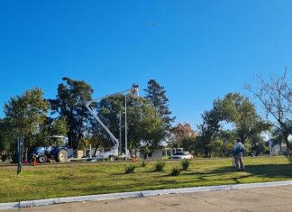 Colocación de Luces LED: Iniciaron los trabajos de recambio en la Travesía Urbana RN 18