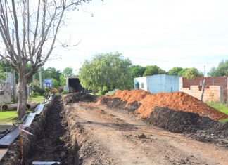Comenzó la obra de cordón cuneta en Barrio San Martín