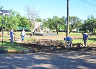Iniciaron las mejoras en la Plazoleta Malvinas Argentinas